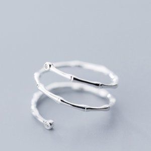 BRAND NEW Adjustable Bamboo Silver Ring